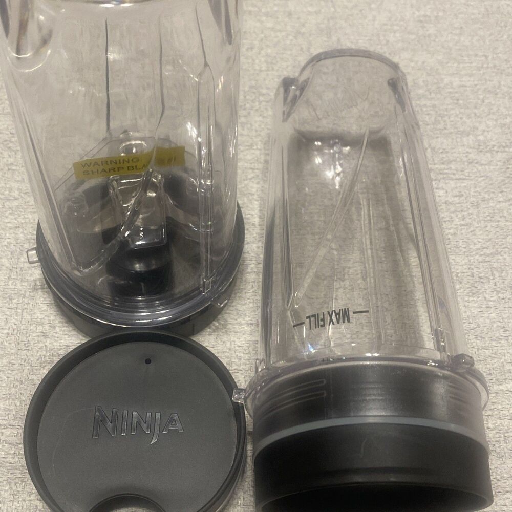 Ninja Kitchen System Pulse BL206Q BL207Q Blade Two 16 oz. Blender Cups Lids